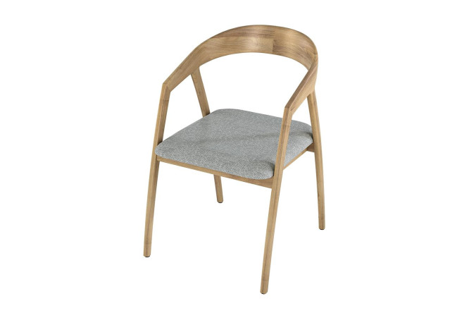 Изображение товара Стул Бридж с подлокотниками 53х81.5х58 см из рогожки и массива ореха