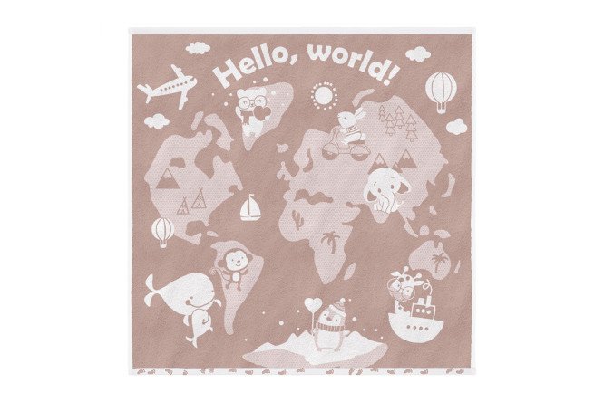 Изображение товара Детское махровое полотенце Hello, world! 100х100 см из 100% хлопка