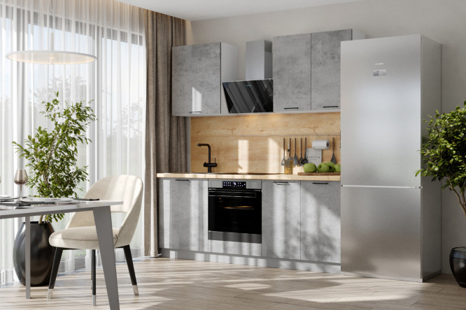 Изображение товара Модульный кухонный гарнитур Амика 2,0 м бетон для вашей кухни