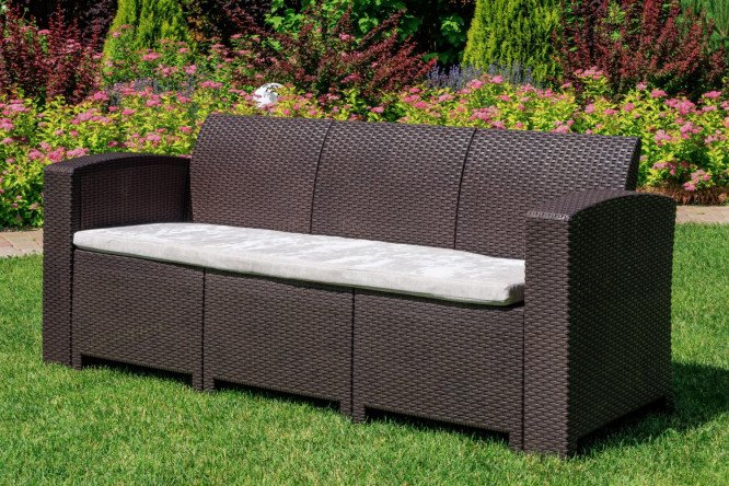 Изображение товара Диван 3-местный Lana Lux 182х65х77 см, цвет каркаса коричневый, отделки коричневый