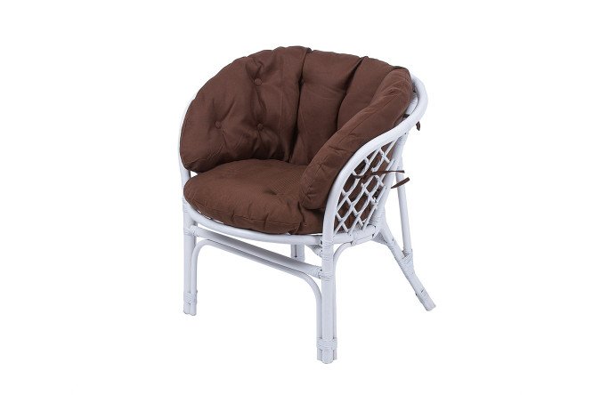 Изображение товара Кресло Багама 70х75х70 см белое с коричневыми мягкими элементами