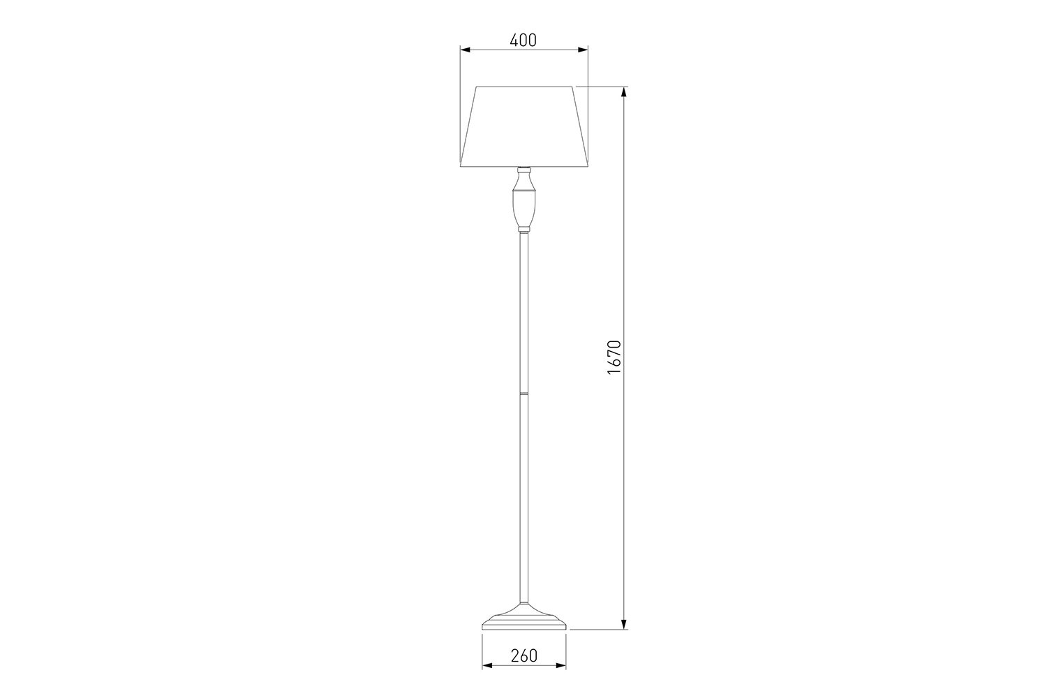 Светильник напольный EUROSVET London 40x167x40 см, E27