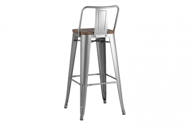 Фото 7 Барный стул Stool Group Tolix 50х76х55 см, цвет сидушки металл, ножек серебряный матовый