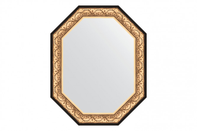 Изображение товара Настенное зеркало в багетной раме EVOFORM Polygon BY 7244 барокко золото 80х100 см
