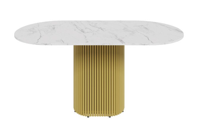 Изображение товара Стол GENGLASS Trubis oval с трубчатым подстольем 160х75х80 см