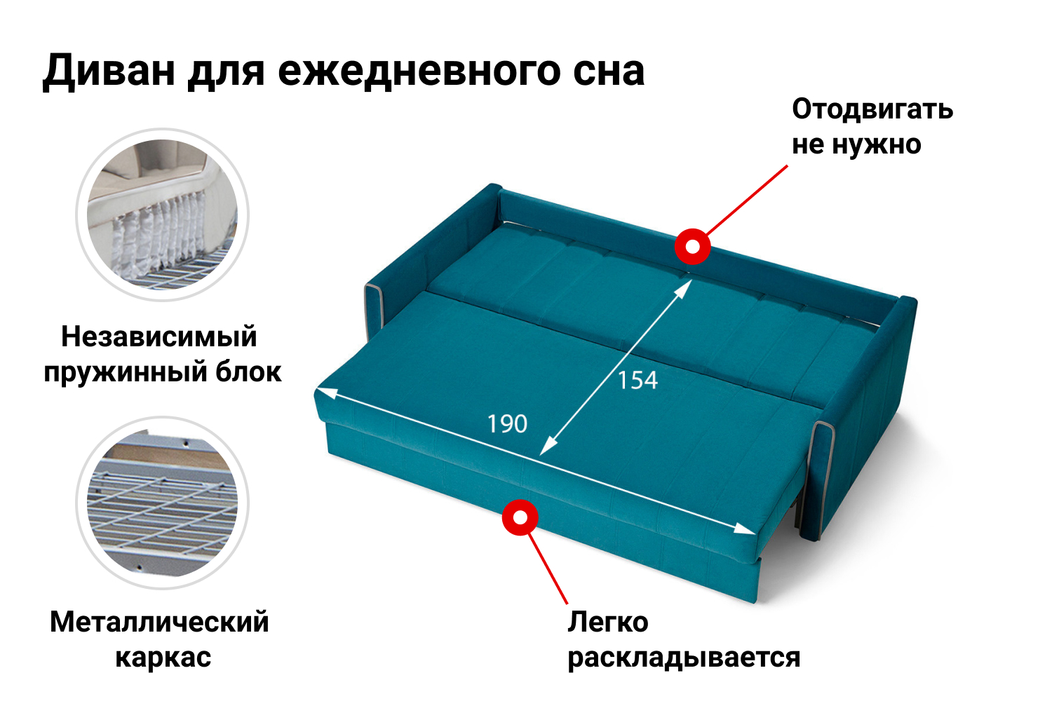 диван прямой 210 см длина