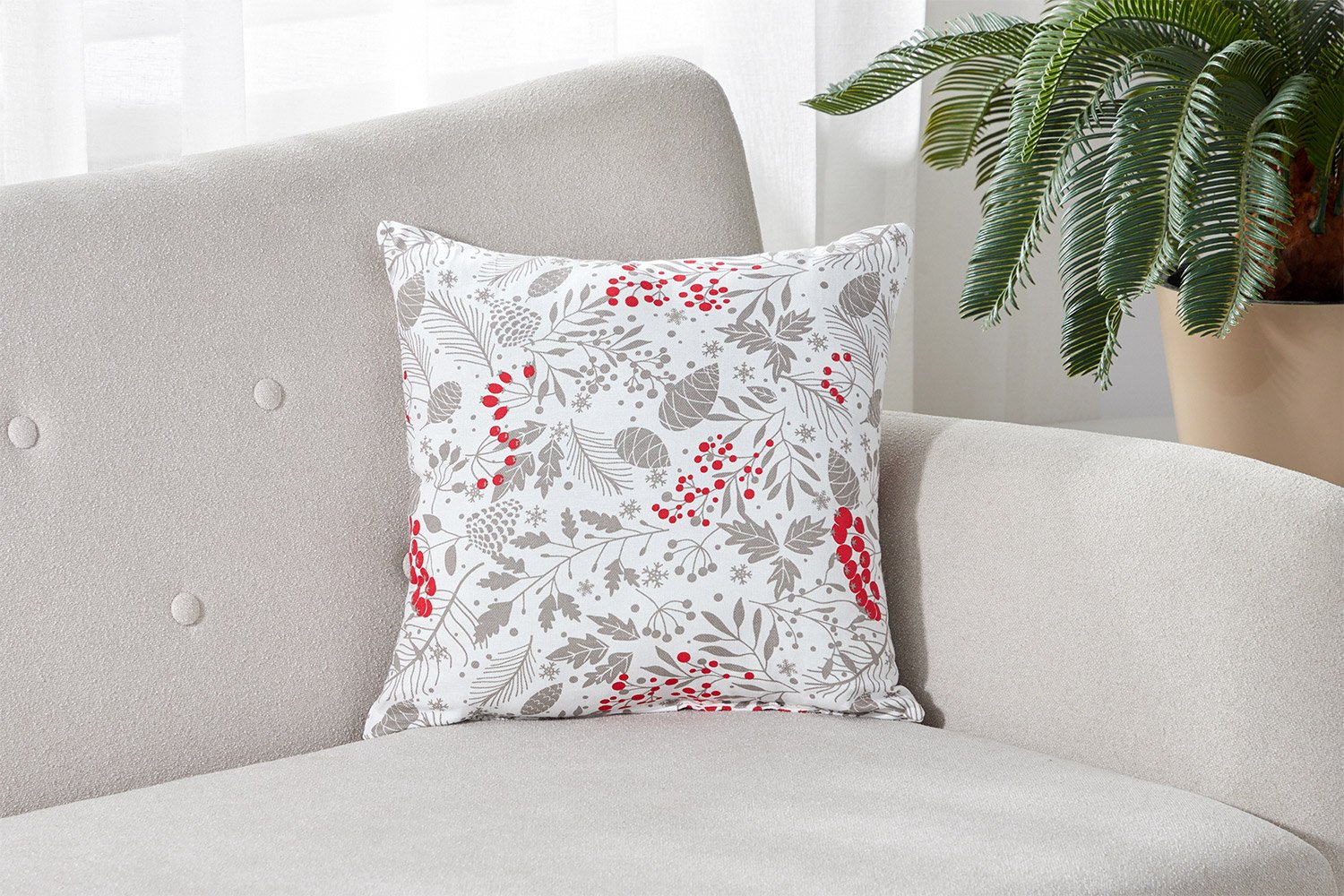 Декоративная подушка Linen Way Зимняя рябина