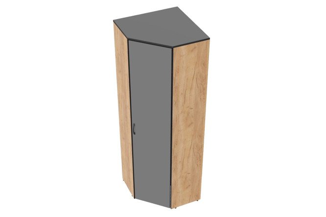 Изображение товара Угловой шкаф Ольга-Лофт из ЛДСП с тёмно-серым фасадом и золотым каркасом