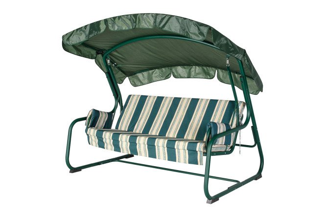 Изображение товара Садовые качели Барселона цвет каркаса зелёный, тента зелёный
