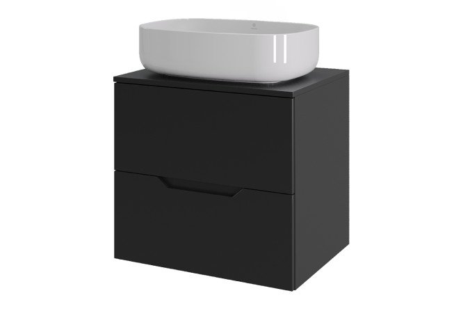 Изображение товара Тумба подвесная ORANGE Line 60 Li-60TubMDF+B07-540W 60.5 см, цвет каркаса чёрный, фасада чёрный