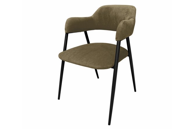 Изображение товара Стул Monako с подлокотниками 40 см высота сиденья, велюр, металл ножки