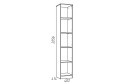Шкаф для книг Акварель 40.2х225.6х41.4 см
