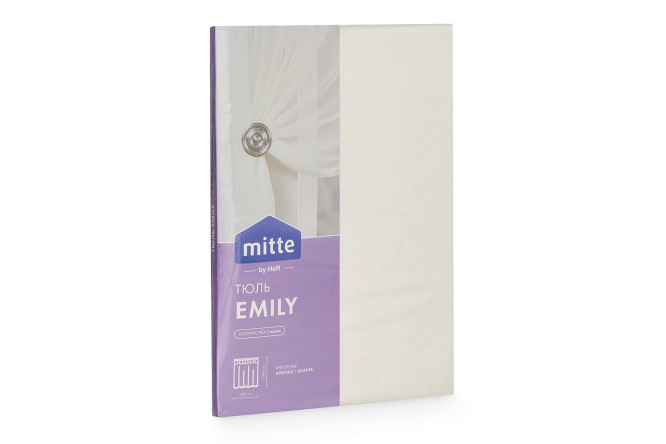 Фото 8 Тюль MITTE Emily 300х260 см, 1 шт., цвет экрю