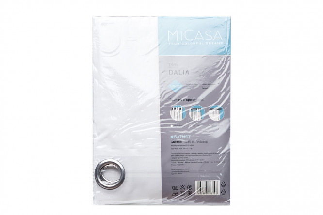 Фото 8 Тюль на люверсах MICASA Dalia 300х280 см, 1 шт., цвет белый