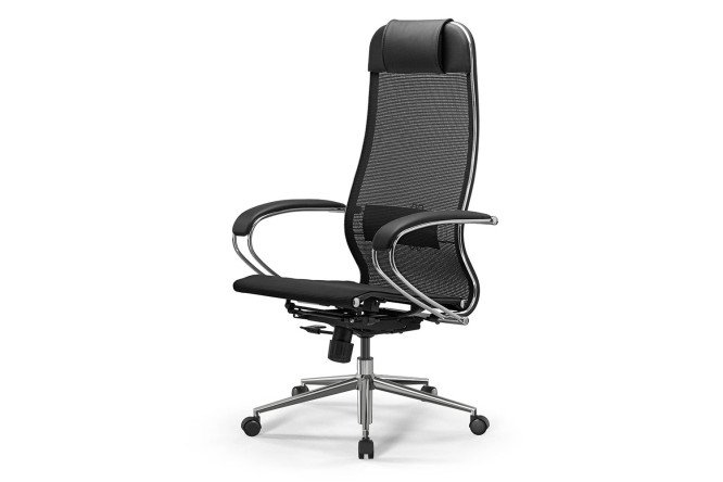 Изображение товара Офисное кресло МЕТТА 12 с механизмом качания и обивкой из сетки и искусственной кожи