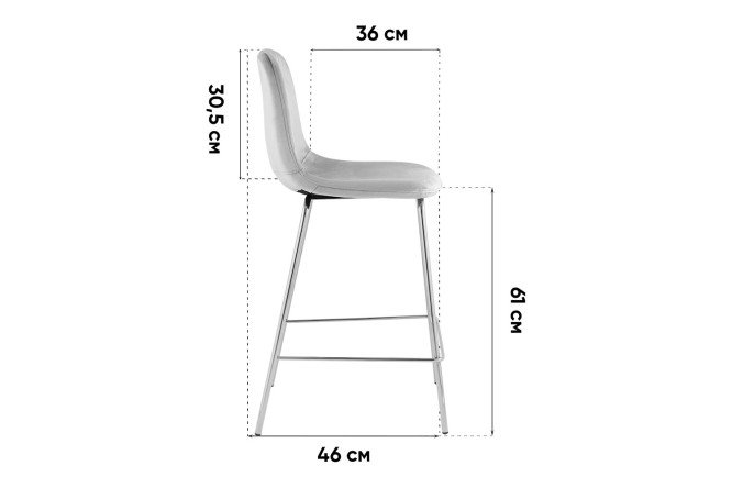 Фото 9 Стул полубарный Stool Group Валенсия 42х91.5х46 см, цвет обивки серый, ножек золотой Фото 9 Стул полубарный Stool Group Валенсия 42х91.5х46 см, цвет обивки серый, ножек золотой