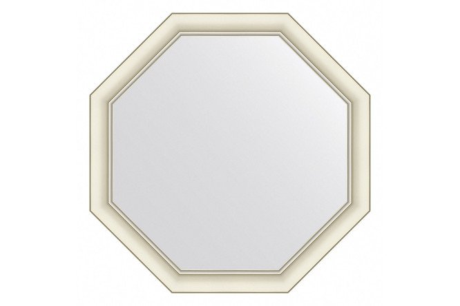 Изображение товара Настенное зеркало в багетной раме EVOFORM Octagon 71х71 см белое с серебром