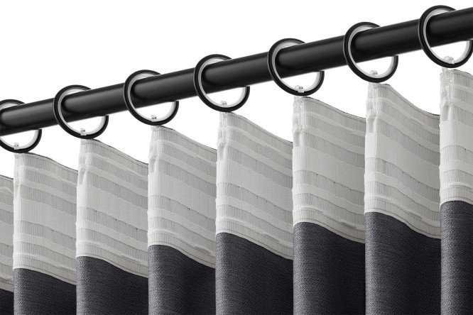Штора ESTUDI BLANCO Hazel 180х300 см, 1 шт., цвет графитовый