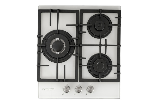 Изображение товара Газовая панель SCHAUB LORENZ SLK 46 см с 3 зонами нагрева и стеклянной поверхностью