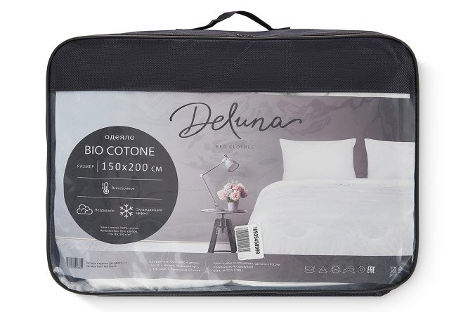 Одеяло DELUNA Bio cotone Полиэфирное волокно 200х220 см, Евро