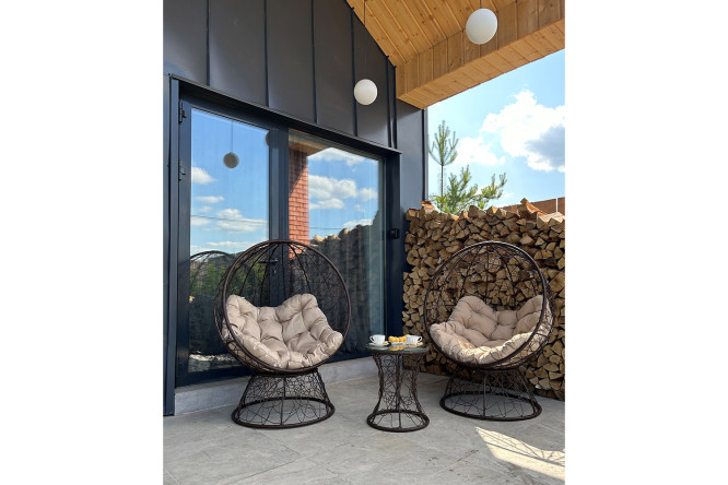 Изображение товара Набор садовой мебели Ореон коричневый бежевый 2 шт. компактный и прочный