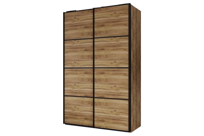 Изображение товара Шкаф-купе Оскар Ультра 150х236х38,8 см дуб табачный черный профиль