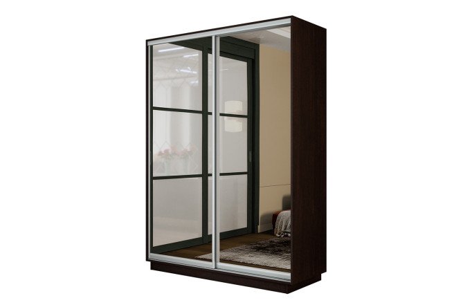 Изображение товара Шкаф-купе 2-дверный Slide-2 венге с зеркалами 180х240х45 см