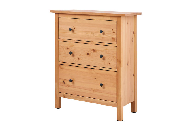 Изображение товара Комод 3 ящика Кымор из массива сосны, размеры 84,5х95,5х36,7 см