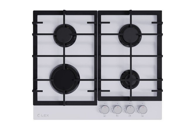 Изображение товара Газовая панель LEX GVG 642-1 WH 60 см 4 зоны стекло белый
