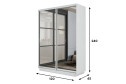 Шкаф-купе 2-дверный Slide-2 v.2 120х240х45 см, белый снег/серебро, с двумя зеркалами