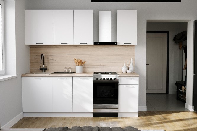 Изображение товара Кухня Хлоя 61N1800 180х210х60 см белый с фасадом софт МДФ ПВХ