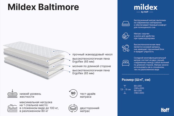 Матрас MILDEX Baltimore 180х200 см