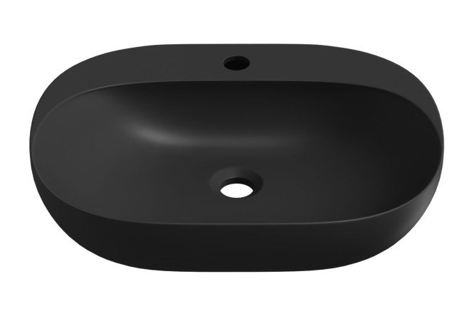 Изображение товара Накладная раковина Pro line 37502000 53х12,5х40 см фарфор черный матовый