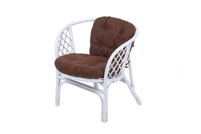 Изображение товара Кресло Багама 70х75х70 см бело-коричневое для дома и офиса