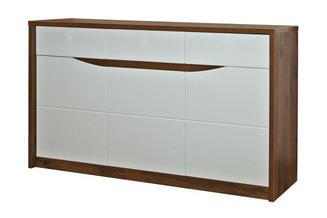 Изображение товара Тумба Монако белый глянец и дуб саттер 142,4х42,1х84 см