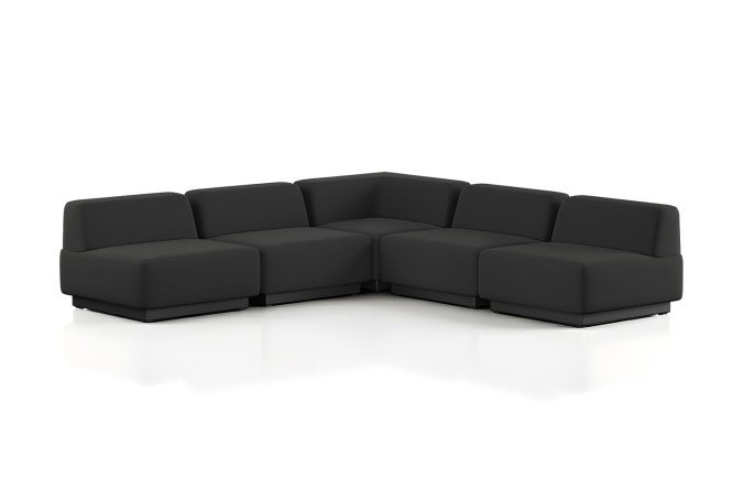 Изображение товара Модульный диван Сиб mod.6 из экокожи черного цвета 270х70х270 см