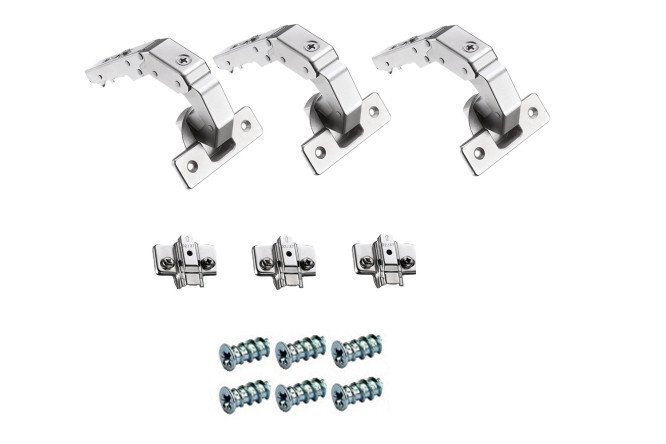 Изображение товара Комплект петель Titus T-type для Г-образных навесных шкафов 3 шт никель