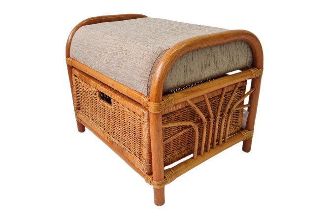 Изображение товара Пуф 12/20 цвет каркаса коньяк, сиденья бежевый