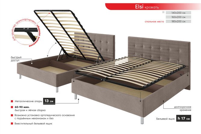 Каркас кровати Elsi