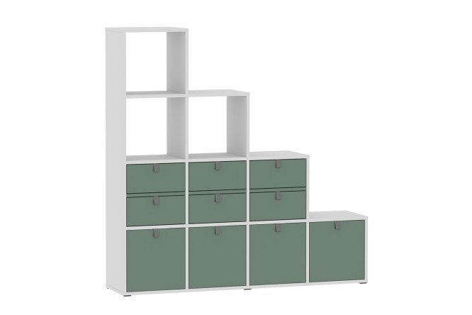 Изображение товара Стеллаж-горка Bricks 10 секций - шкаф для хранения с дверцами