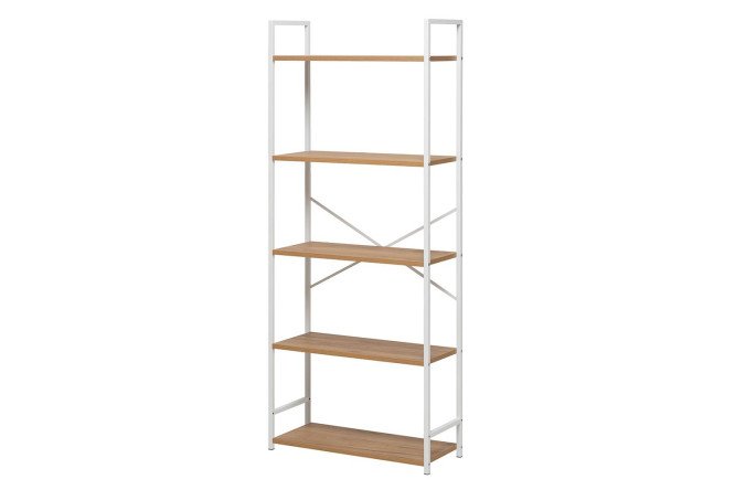 Изображение товара Стеллаж Стилвуд 5 полок, белый/дуб крафт золотой