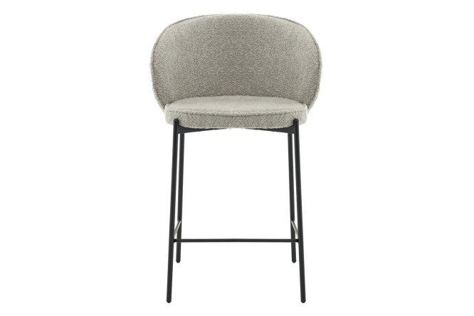 Стул барный Stool Group Тисдейл 56х94.5х56 см, цвет обивки светло-зелёный, ножек чёрный
