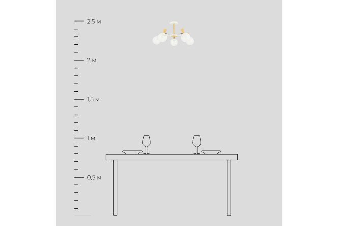 Светильник потолочный EVOLUCE Catania 10 кв.м., 59x35x59 см, E14