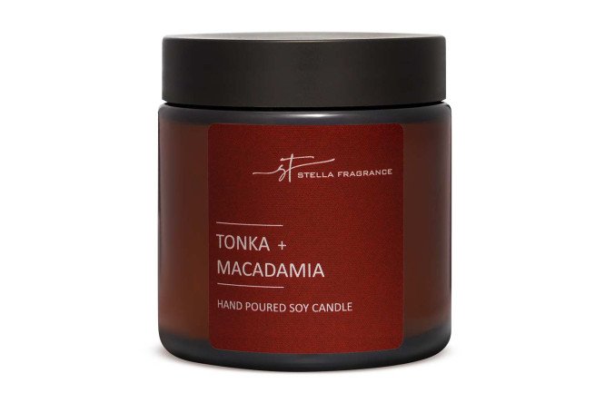 Изображение товара Ароматическая свеча в банке Tonka macadamia 6 см с насыщенным ароматом