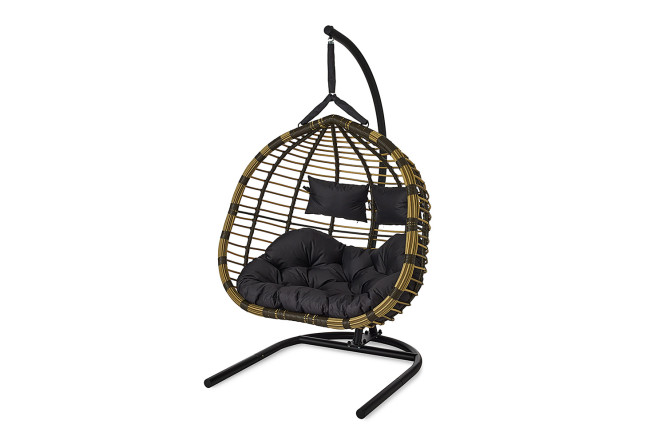 Изображение товара Кресло подвесное Siesta tubo цвет основания и каркаса чёрный, отделки бамбук