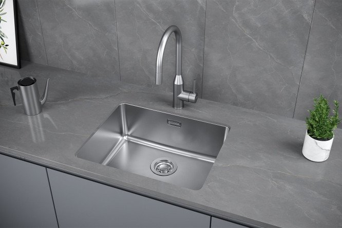 Мойка врезная KuchenSTERN AISI 304 R25 MULTI 60 553SS50 54х44х20 см