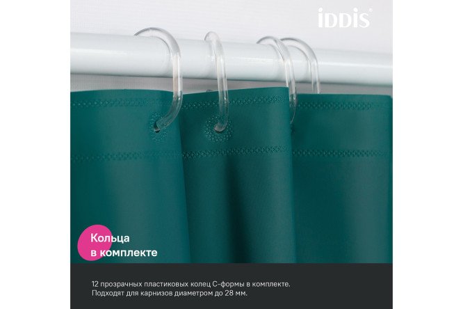 Штора для ванной комнаты IDDIS P04PE18i11 180x200 см