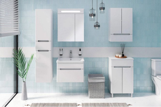 Изображение товара Мебель для ванной комнаты Парма 1 ящик, подвесная цвет каркаса белый, фасада белый