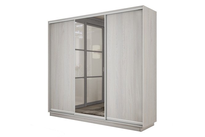 Изображение товара Шкаф-купе Slide-2 3-дверный с зеркалом 210х240х60 см ясень анкор светлый