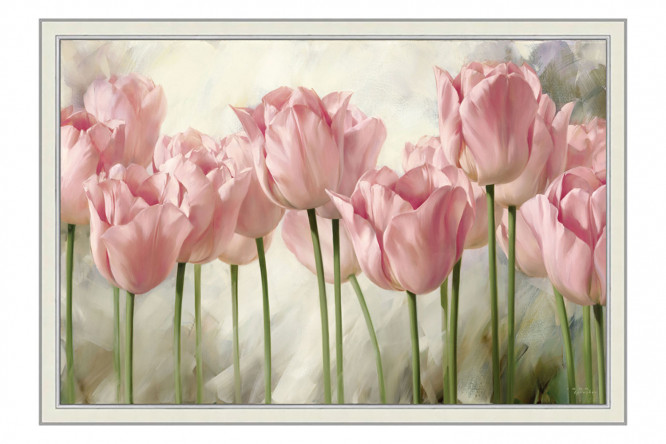 Изображение товара Репродукция в раме Розовые тюльпаны 50х70 см